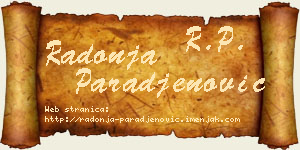 Radonja Parađenović vizit kartica